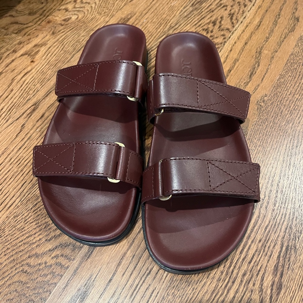 J. Crew Colbie Slide Sandal in Leather Size 9 NWT - Picture 2 of 7